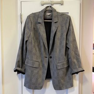 Plus Size Plaid Boyfriend Blazer